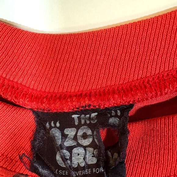 Zoo Crew 80s Red Puppy Dogs Long Night Shirt Cotton Stars Hearts Short Sleeve - Picture 9 of 9